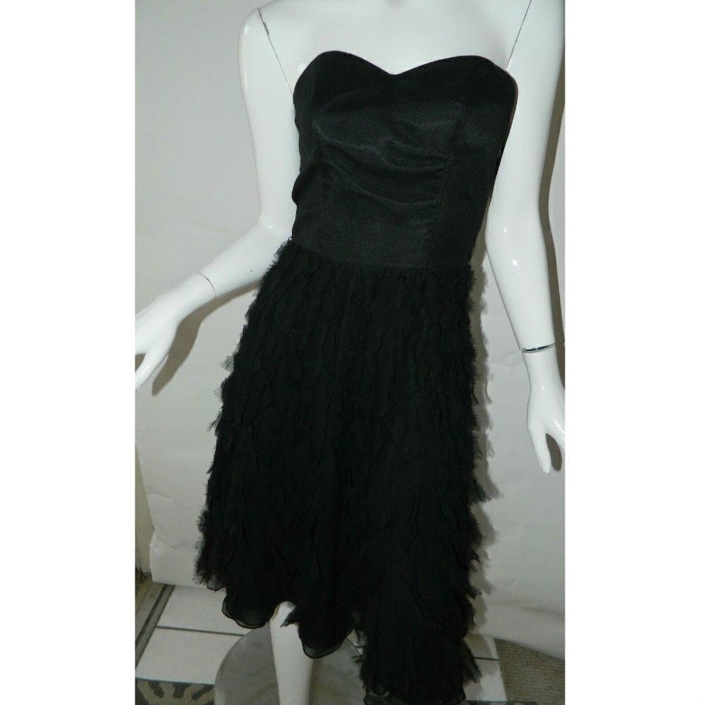 White House Black Market Strapless Dress Silk Sz 2